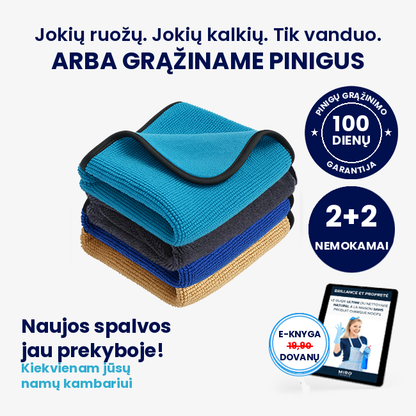 „SnugoClean Pro“ šluostė – jokių ruožų, 100 dienų garantija