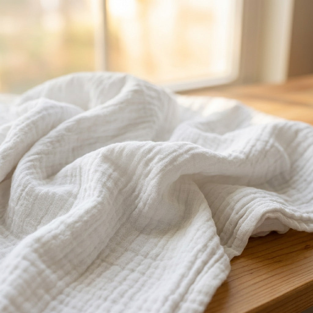 Off-White — 100% Cotton Muslin Blanket