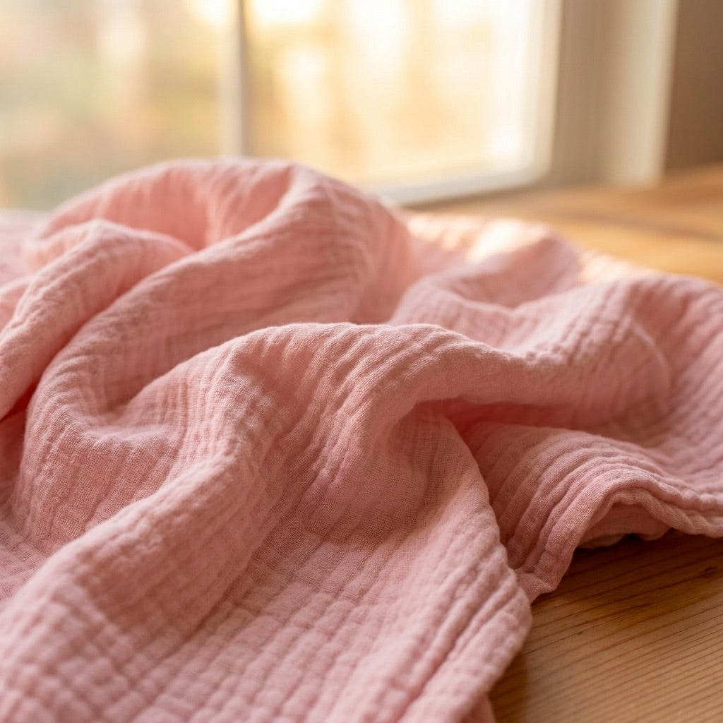 Pink — 100% Cotton Muslin Blanket