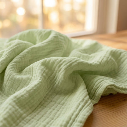Pistachio — 100% Cotton Muslin Blanket