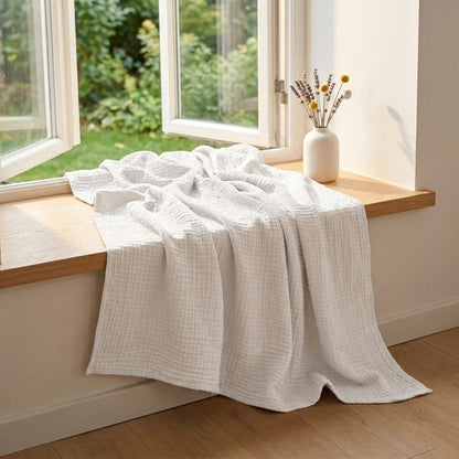 Off-White — 100% Cotton Muslin Blanket