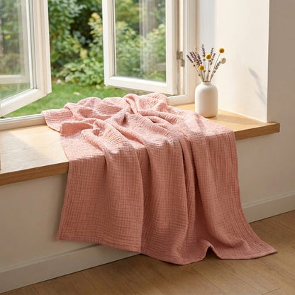 Pink — 100% Cotton Muslin Blanket