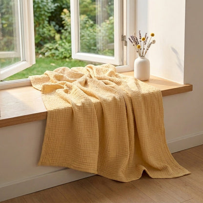 Yellow — 100% Cotton Muslin Blanket