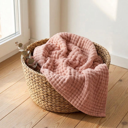 Pink — 100% Cotton Muslin Blanket