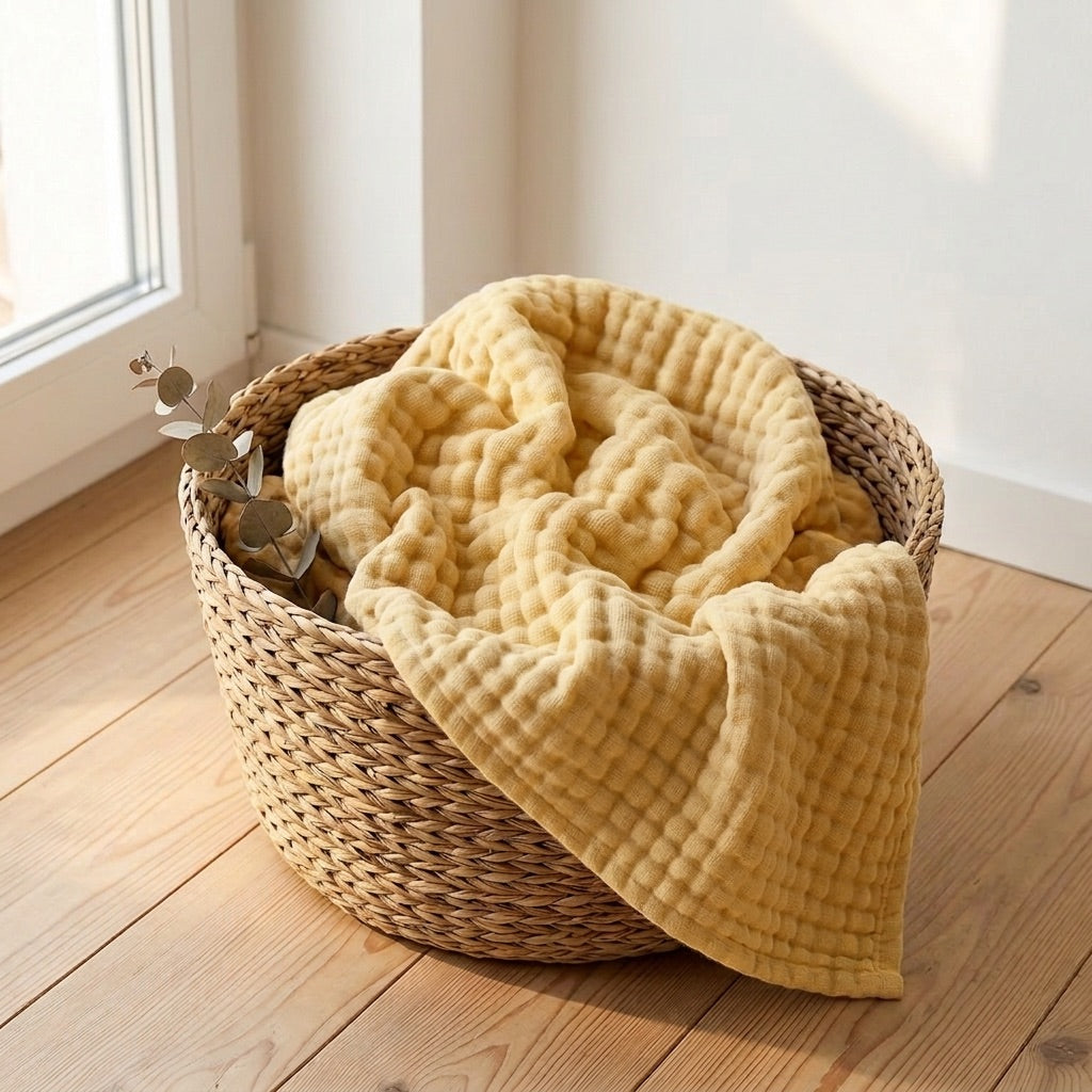 Yellow — 100% Cotton Muslin Blanket